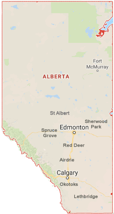 map of alberta