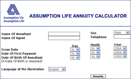 assumption annuity calculator