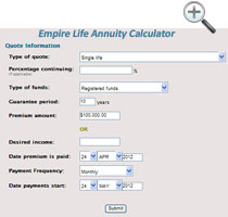 Empire Life Annuity Calculator