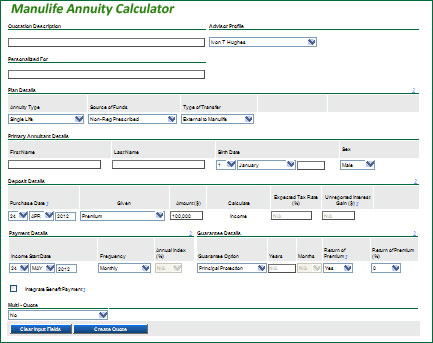 manulife annuity calculator