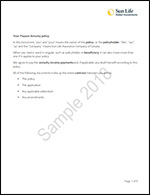 Sun Life Annuity Contract
