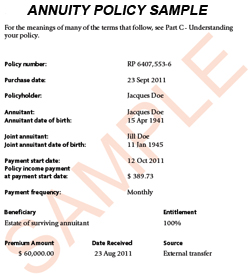 annuity policy sample