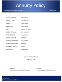 industrial alliance annuity policy