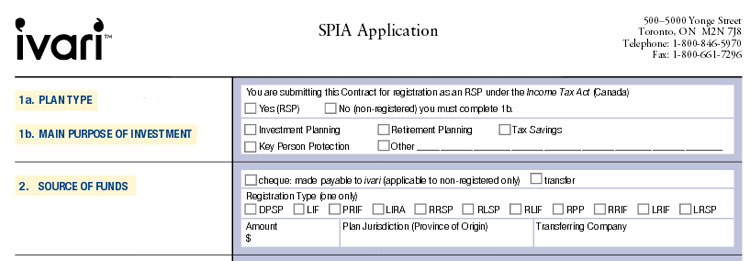 ivari annuity application