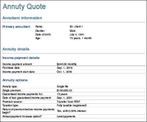 Step 3: Review the annuity quote